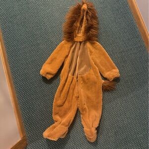 Kids Brown Lion Halloween Costume Hooded One-Piece